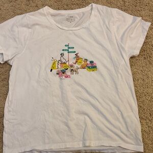 J. Crew White Tee / travel dogs